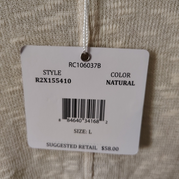 👚NWT  rbx  Ivory Multi Textured Long Sleeve Blouse L - Picture 8 of 10